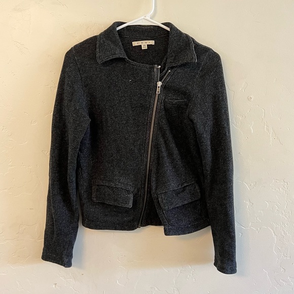 CAbi Dark Gray Knit Moto Style Jacket Style 775 - Picture 1 of 9